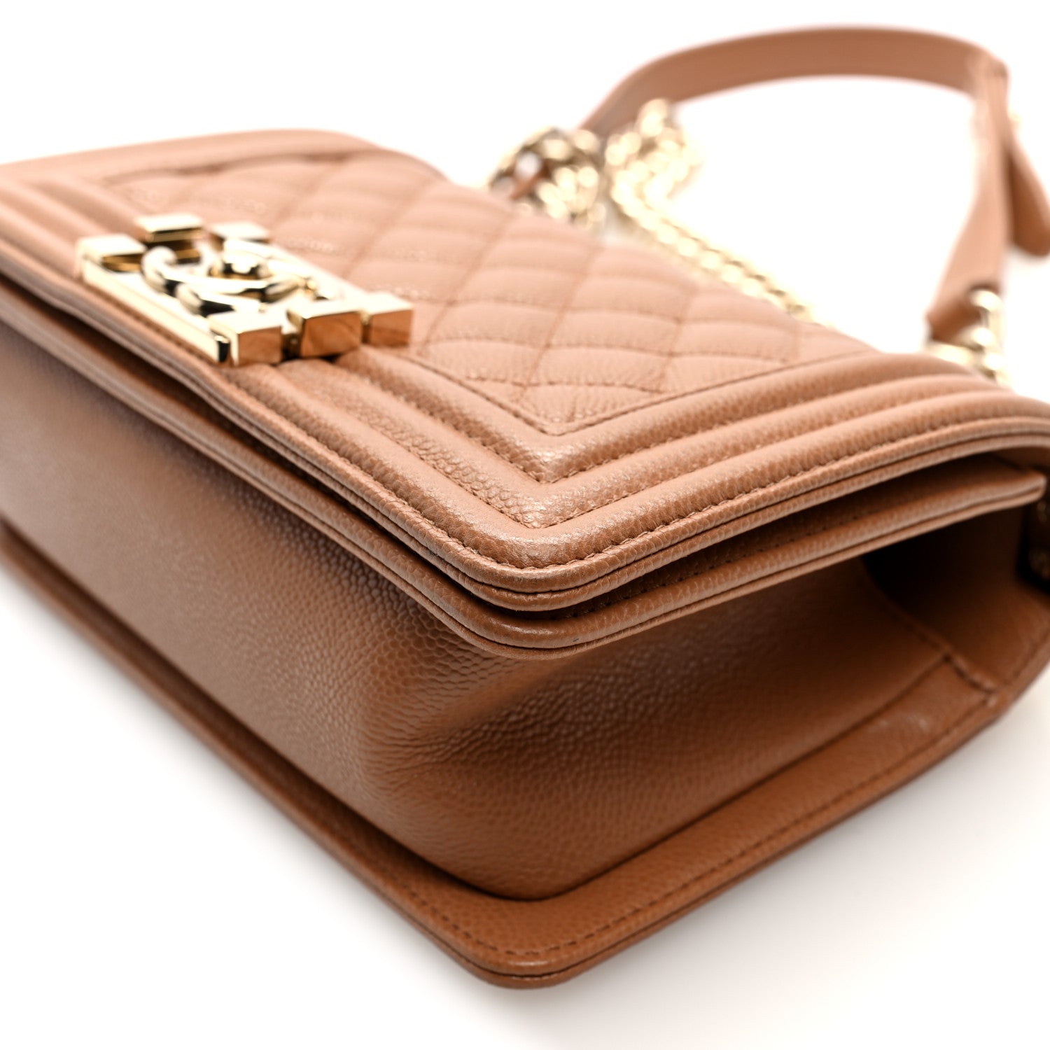 Chanel Caviar Quilted Small Boy Flap Beige 10 of 10