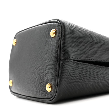 Prada Saffiano Cuir Medium Panier Bucket Bag Black Fuoco 10 of 16