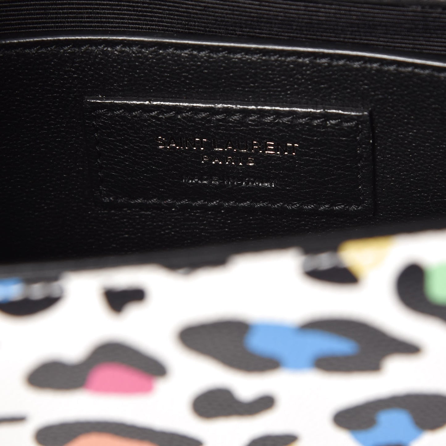 Grain De Poudre Small Classic Monogram Multicolor Leopard Print Kate Satchel White