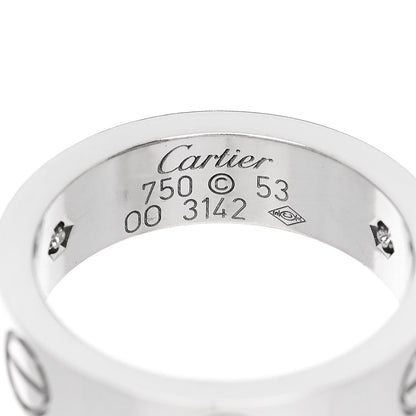 Cartier 18K White Gold 3 Diamond 5.5mm LOVE Ring 53 6.5 4 of 5