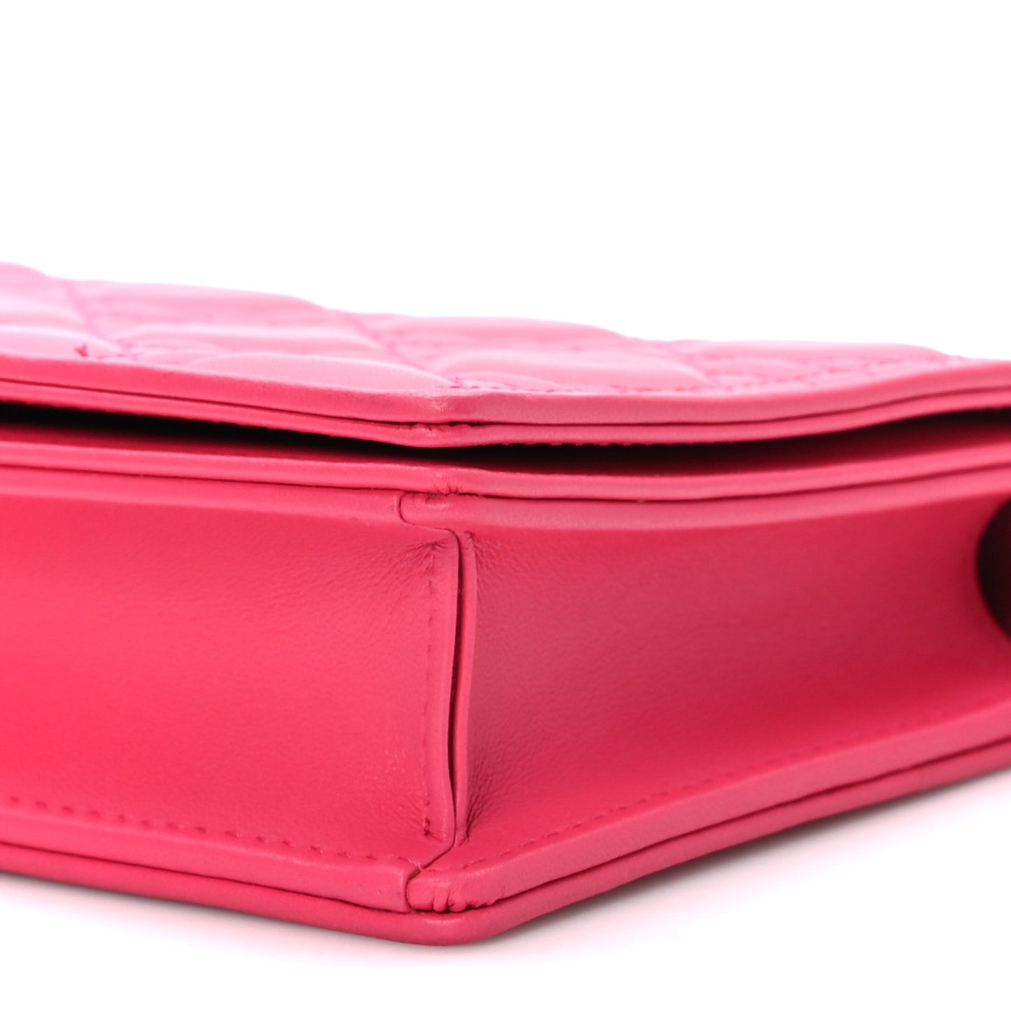 Lambskin Cannage Lady Dior Pouch Pink