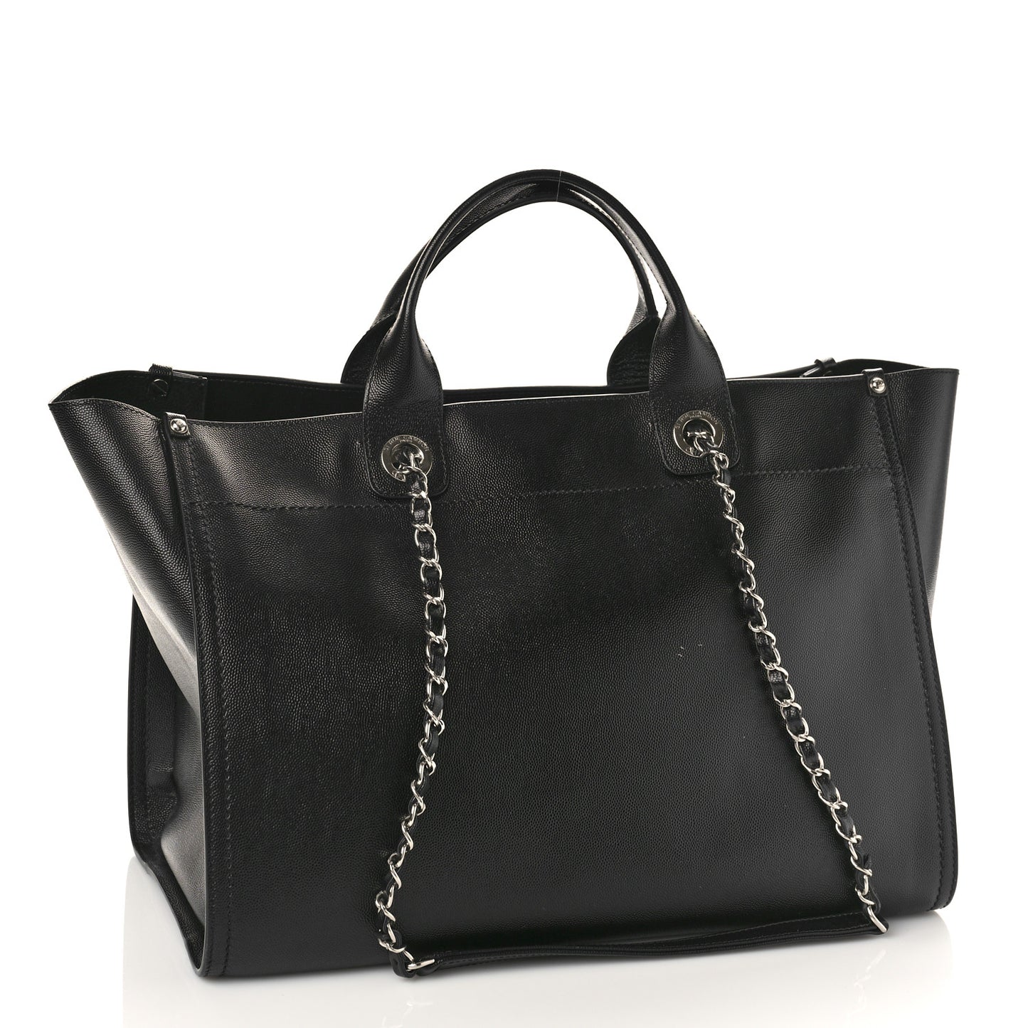 Caviar Medium Studded Deauville Tote Black