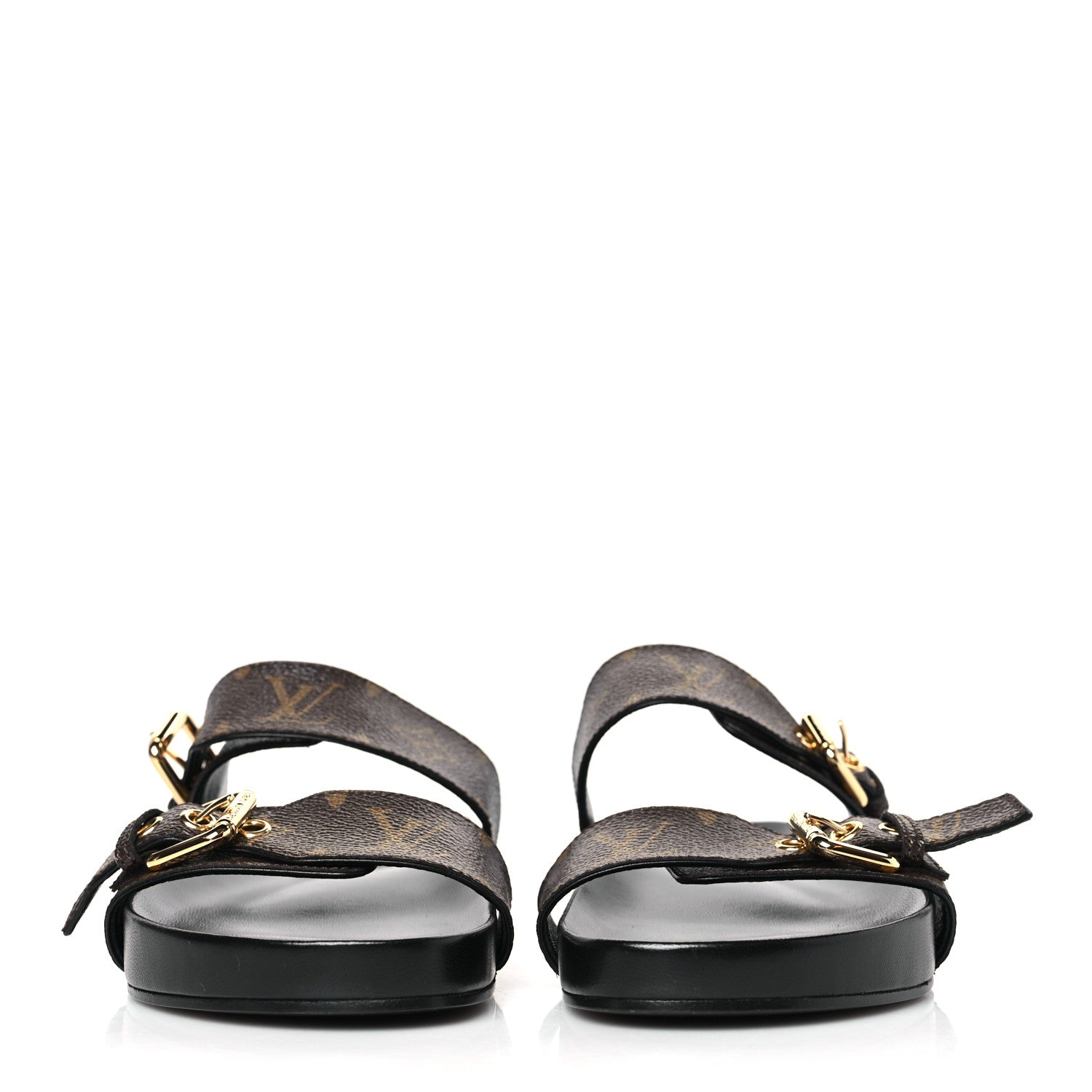 Louis Vuitton Monogram Bom Dia Mule Sandals 37 Black 2 of 8