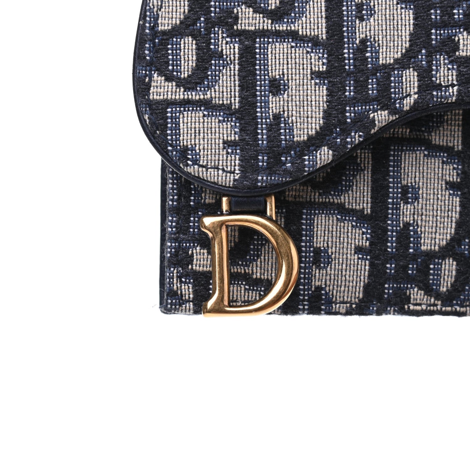 Christian Dior Oblique Saddle Card Holder Blue 8 of 9