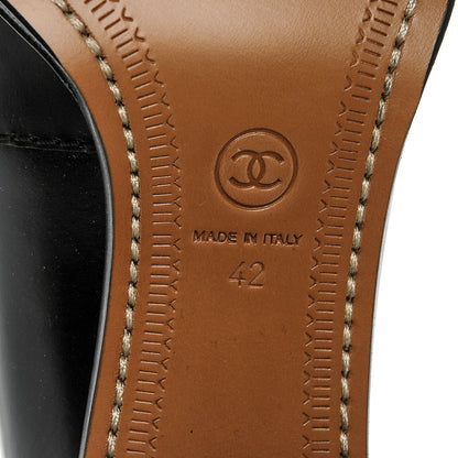 Chanel Calfskin Clover Loafer Pumps 42 Black 6 of 8