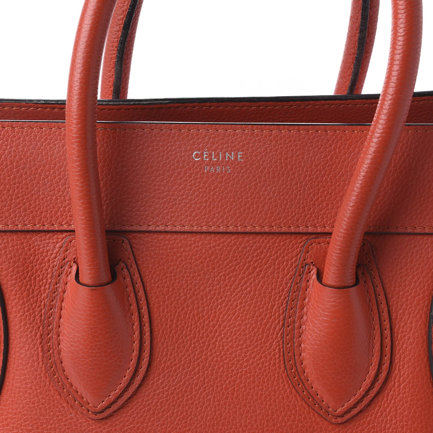 Drummed Calfskin Mini Luggage Coquelicot