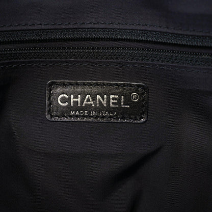 Chanel Coated Canvas Quilted Large Paris Biarritz Tote Black 13 of 14