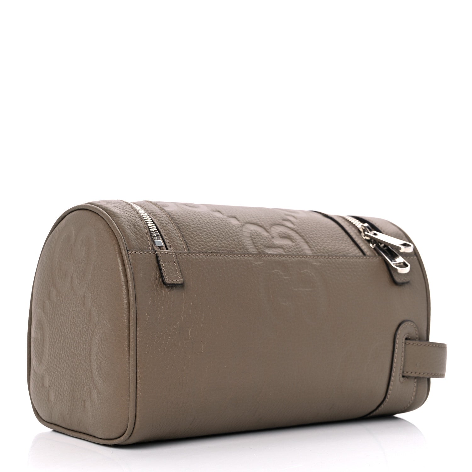 Gucci Piuma Calfskin Jumbo GG Embossed Small Toiletry Case Good Taupe 3 of 8