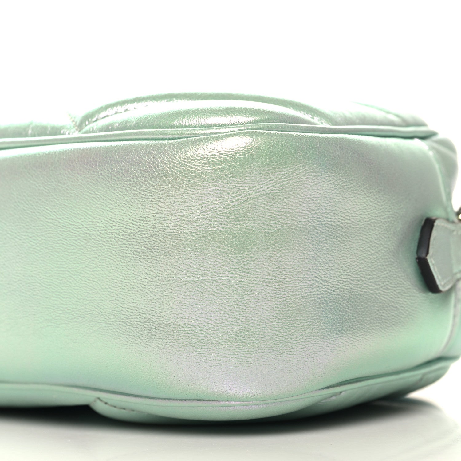 Gucci Iridescent Nappa Chevron Matelasse Small GG Marmont Chain Shoulder Bag Iridescent Salvy Green 10 of 11