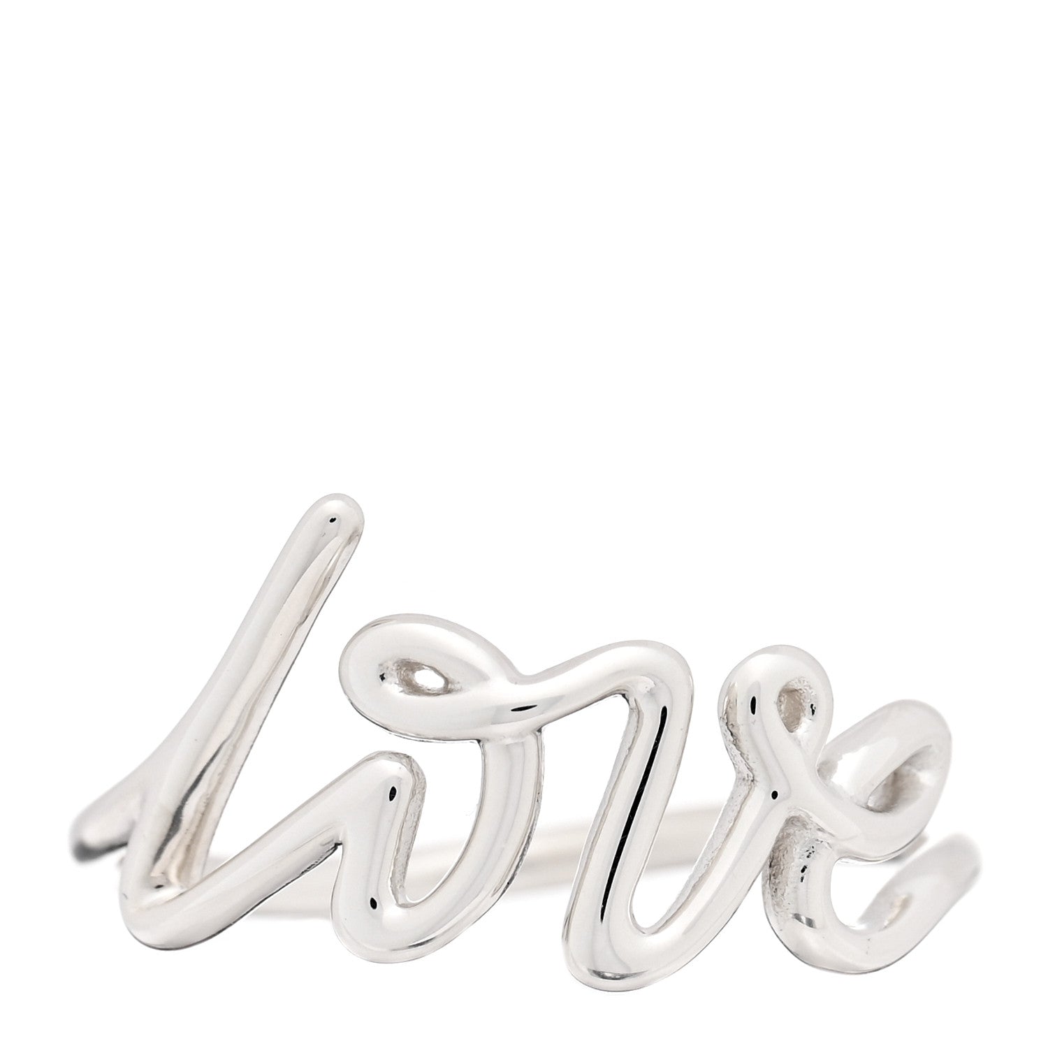 Tiffany Sterling Silver Paloma Picasso Graffiti Love Ring 54 7 1 of 5