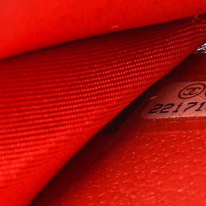 Chanel Shiny Goatskin Diagonal Quilted Small Zip Around Wallet Red 8 of 11