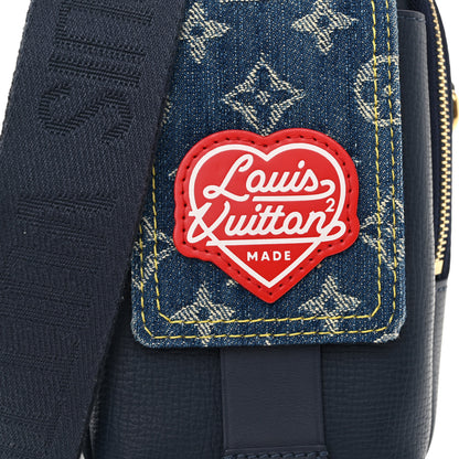 Louis Vuitton X NIGO Denim Monogram Flat Double Phone Pouch 7 of 9