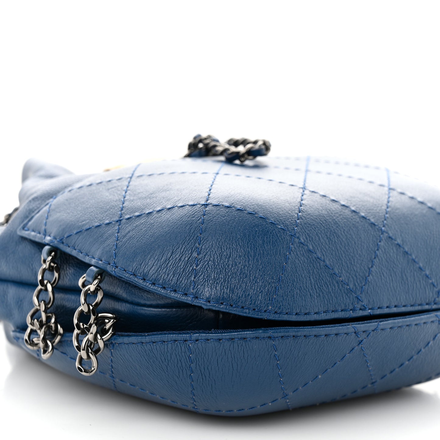 Calfskin Quilted Small Gabrielle Bucket Dark Blue
