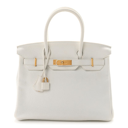 Hermes Taurillon Clemence Birkin 30 White 1 of 11