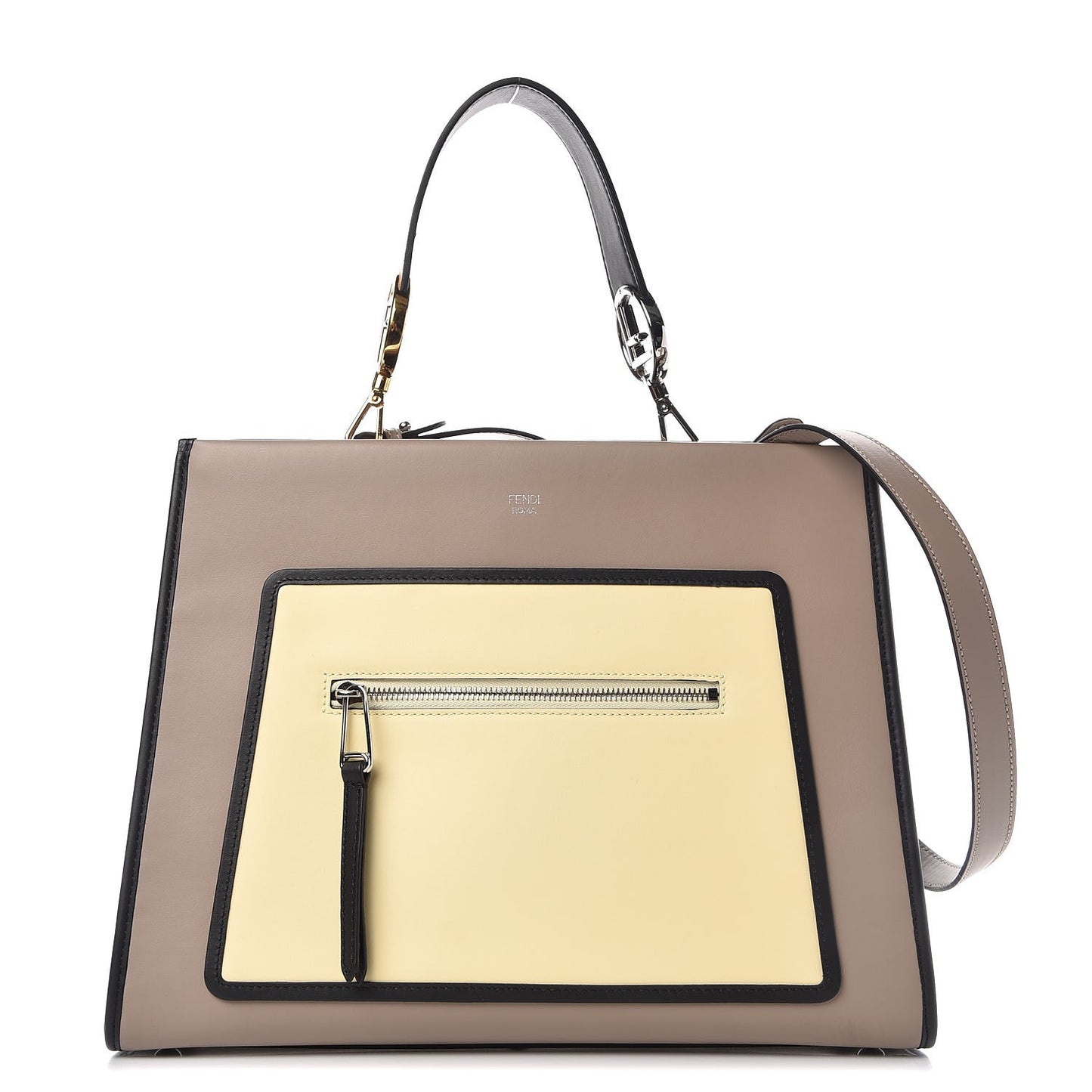 Vitello Century F is Fendi Regular Runaway Satchel Tortora Burro Multicolor