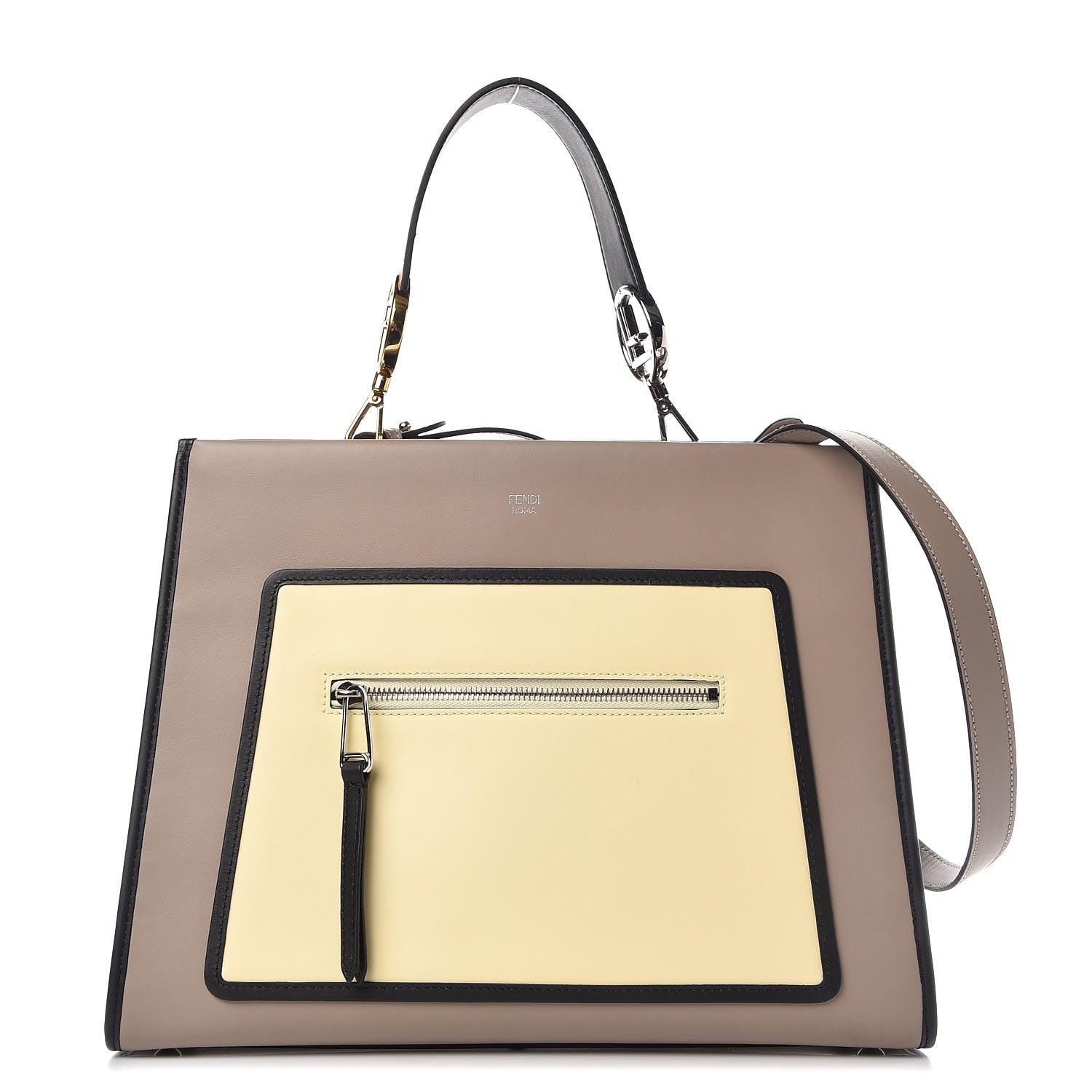 Fendi Vitello Century F is Fendi Regular Runaway Satchel Tortora Burro Multicolor 1 of 8