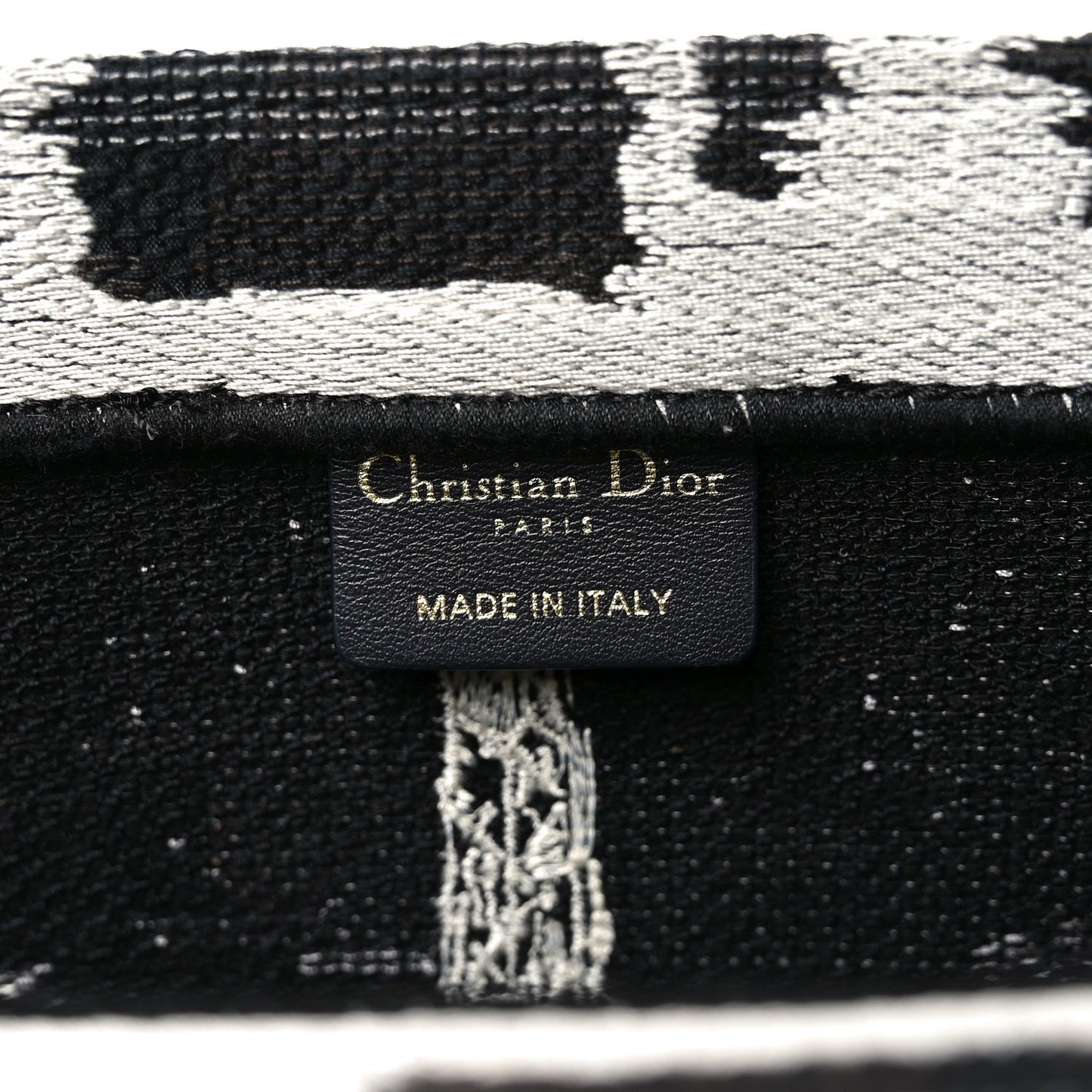 Canvas Embroidered Medium Paris Book Tote Black White