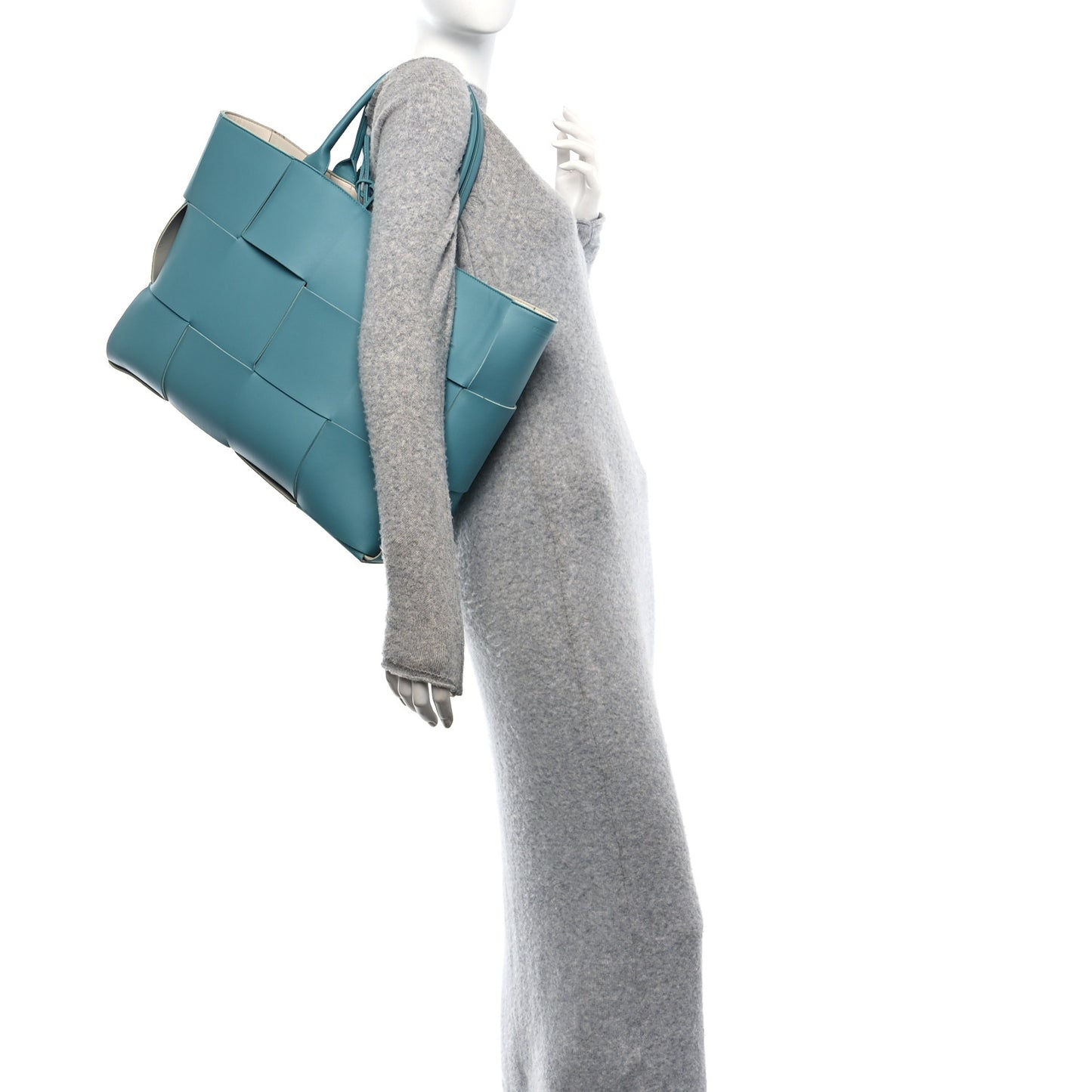 Nappa Maxi Intrecciato Large Arco Tote Linoleum