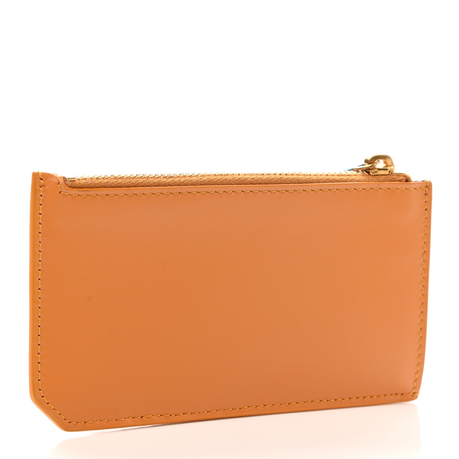 Saint Laurent Calfskin 5 Fragments Zip Pouch Card Holder Senape Yellow 3 of 6