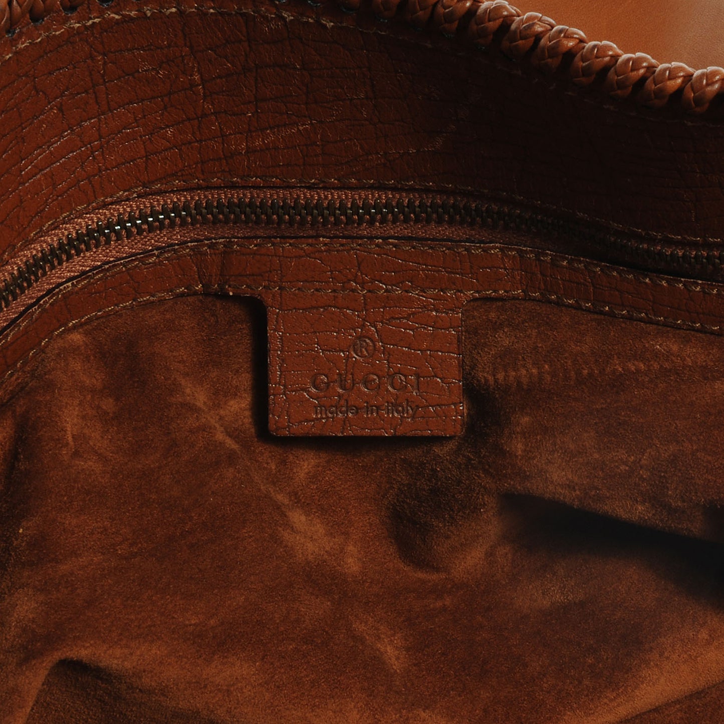 Leather Large Horsebit Chain Hobo Camel