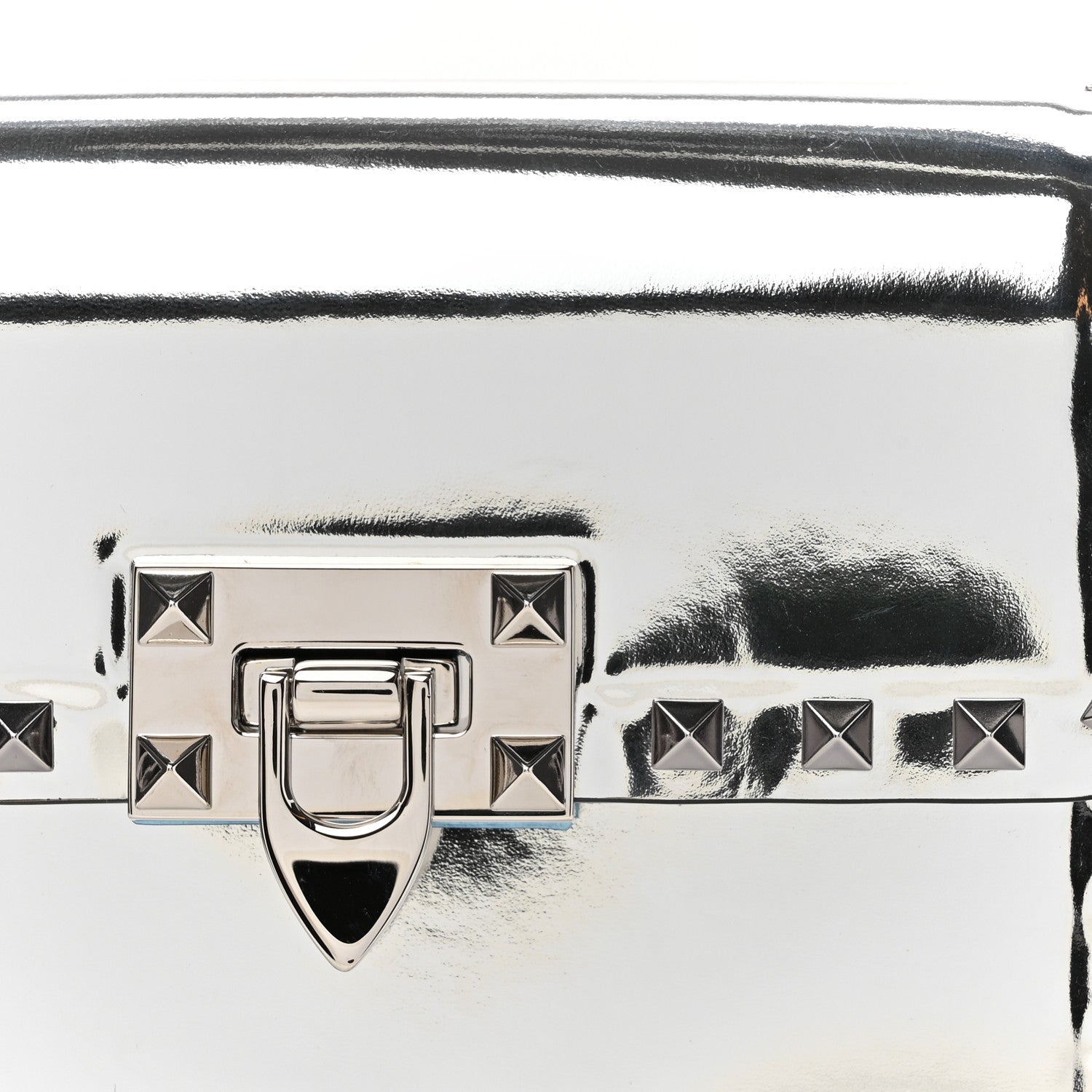Valentino Garavani Mirror Calfskin Small Rockstud23 Shoulder Bag Silver 6 of 12