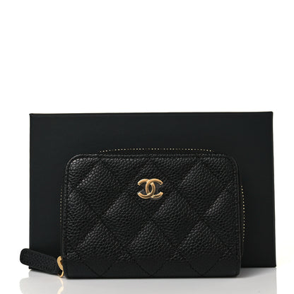 Chanel Caviar Quilted Zip Coin Purse Black 10 of 10