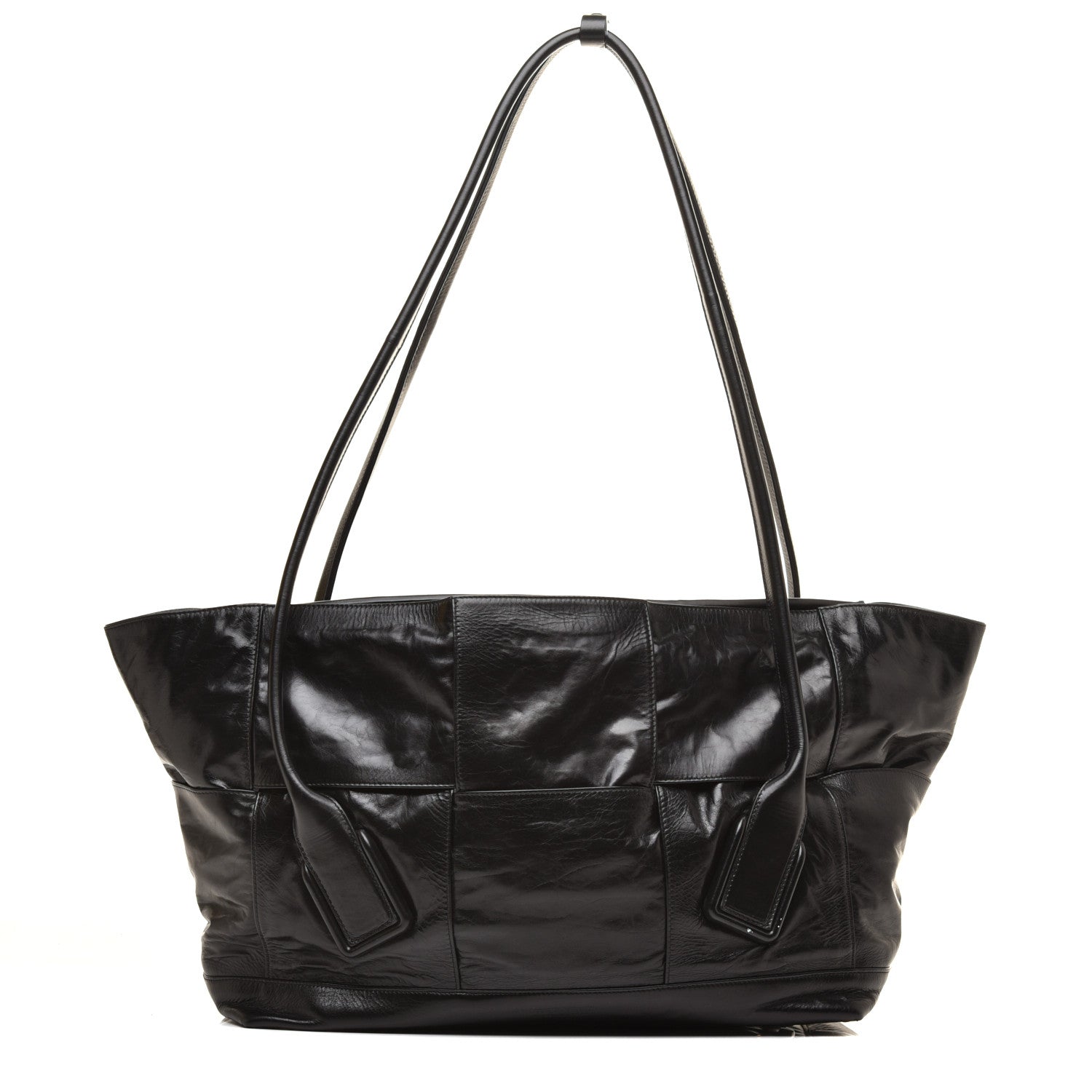 Bottega Veneta Paper Calfskin Maxi Intrecciato Medium Arco Slouch Black 1 of 10