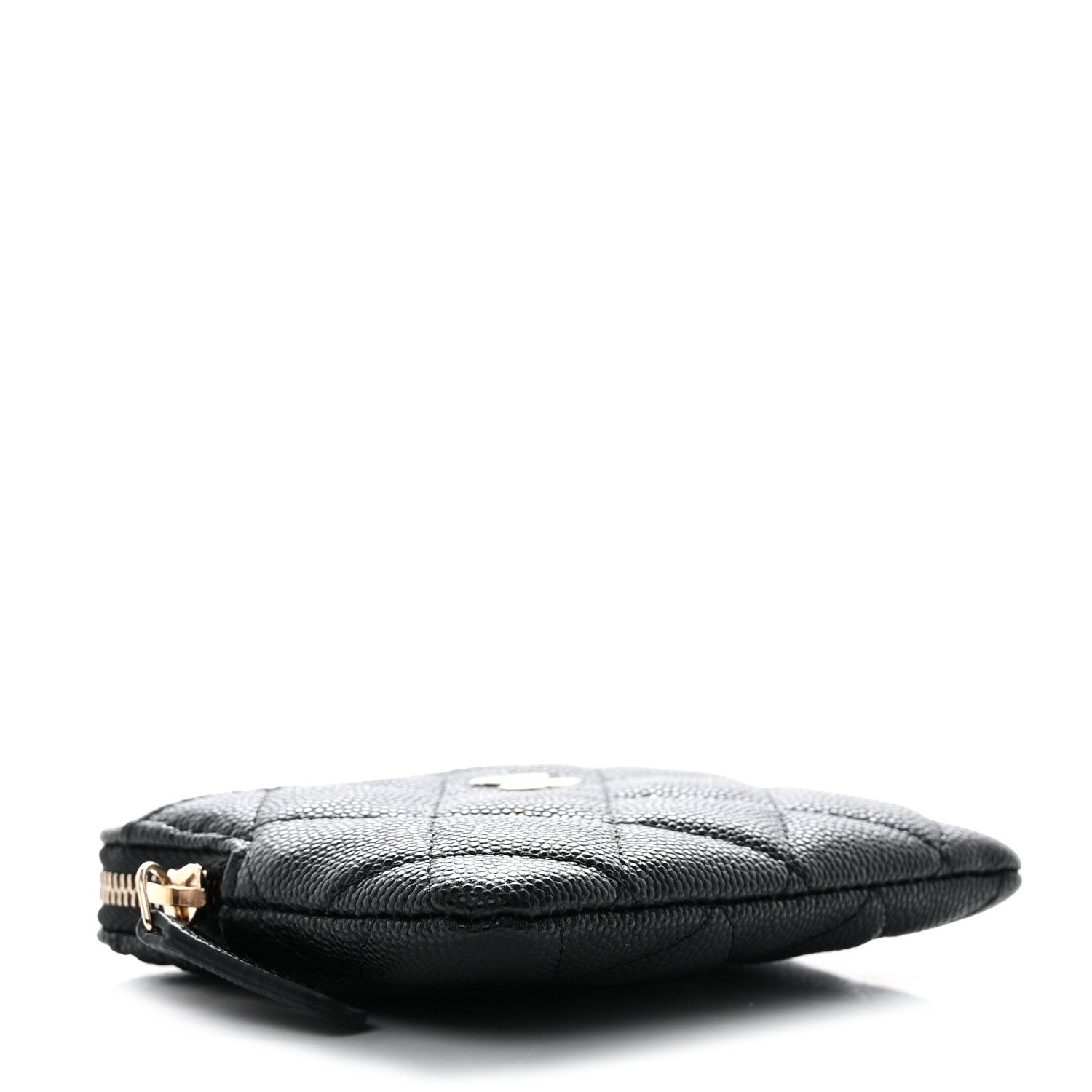 Chanel Caviar Quilted Zip Card Holder Wallet Black 4 of 8