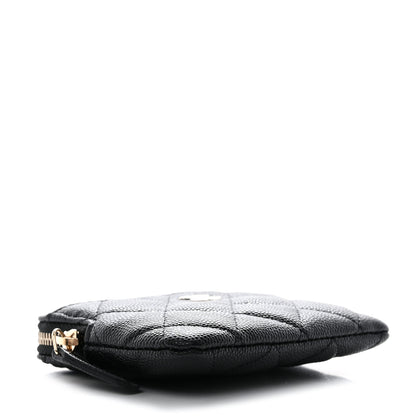 Chanel Caviar Quilted Zip Card Holder Wallet Black 4 of 8