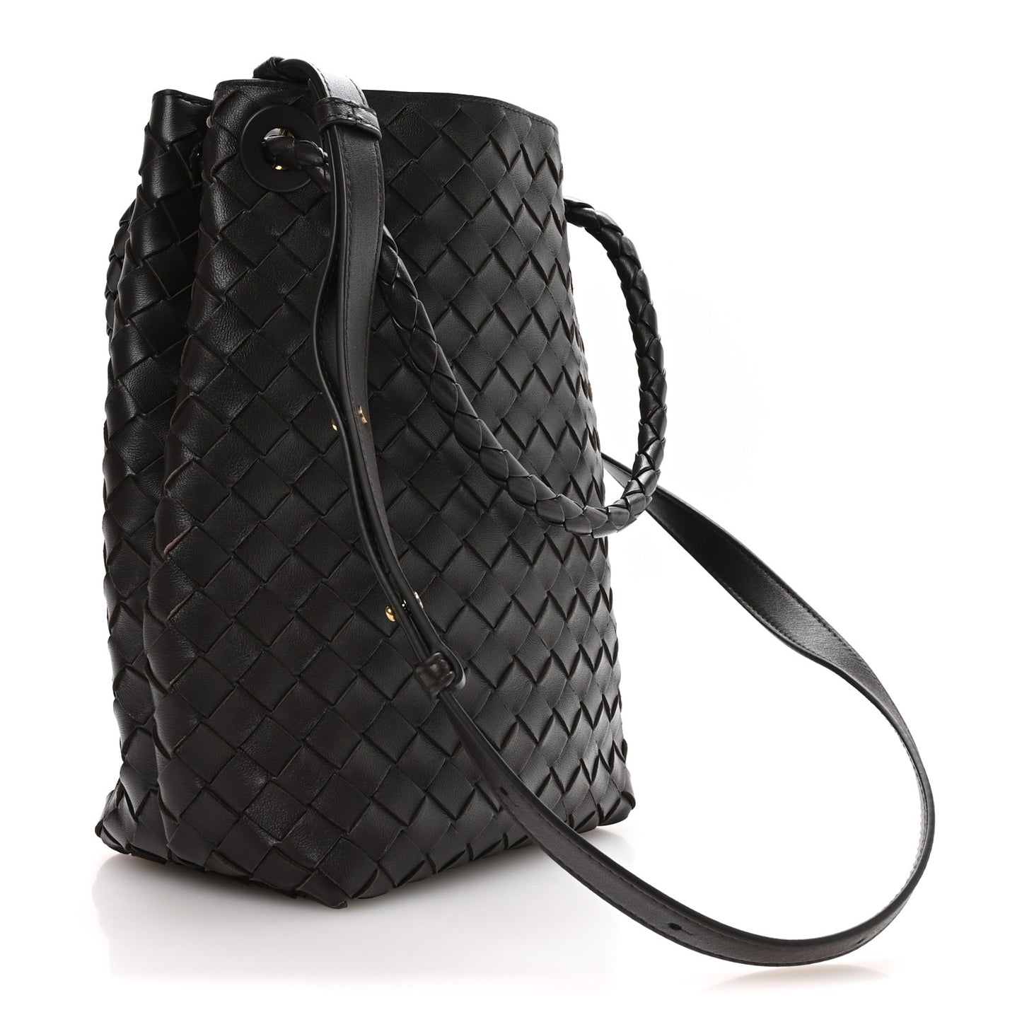 Nappa Intrecciato Small Andiamo Bucket Bag Fondant
