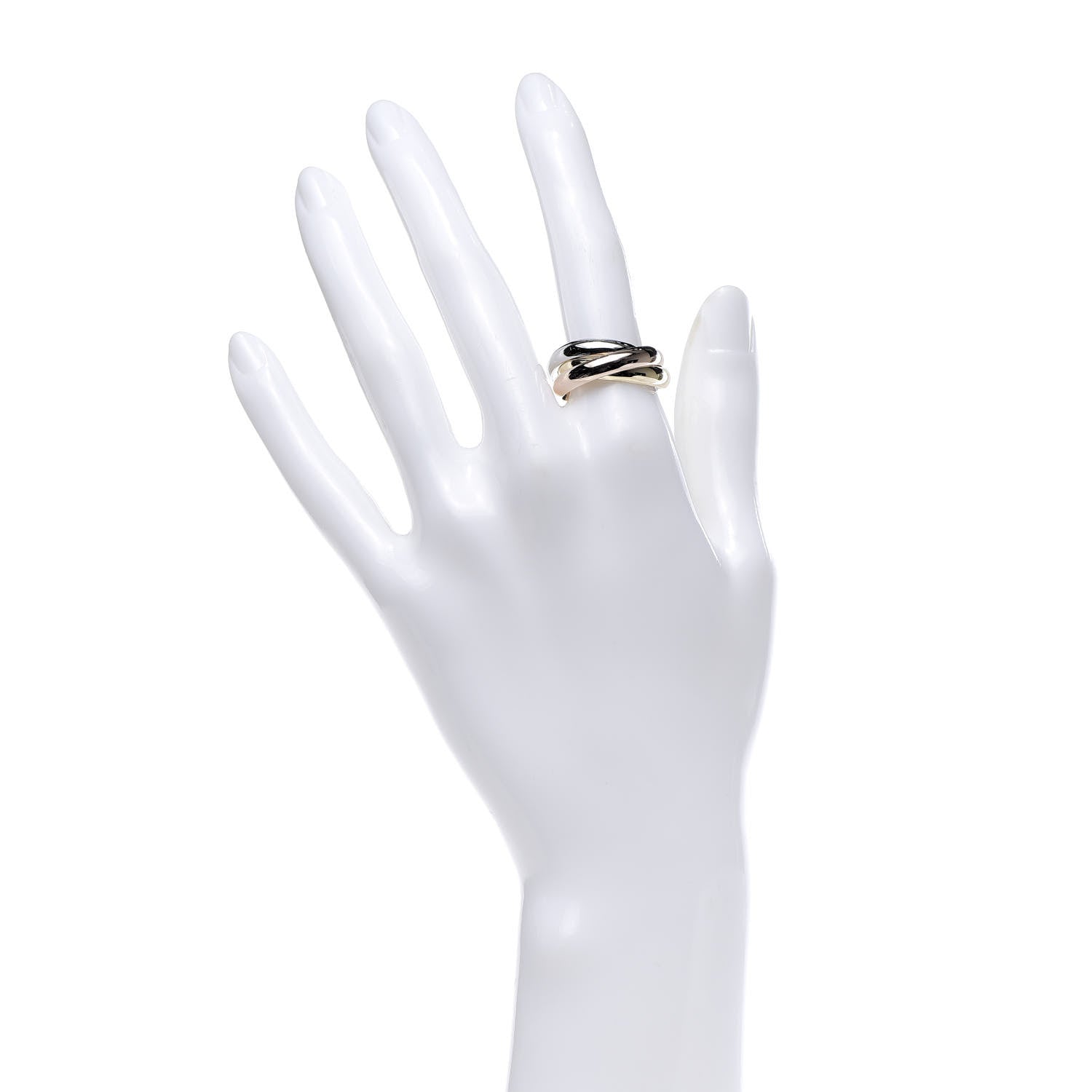 Cartier 18K Pink Yellow White Gold Classic Trinity Ring 56 7.5 2 of 6