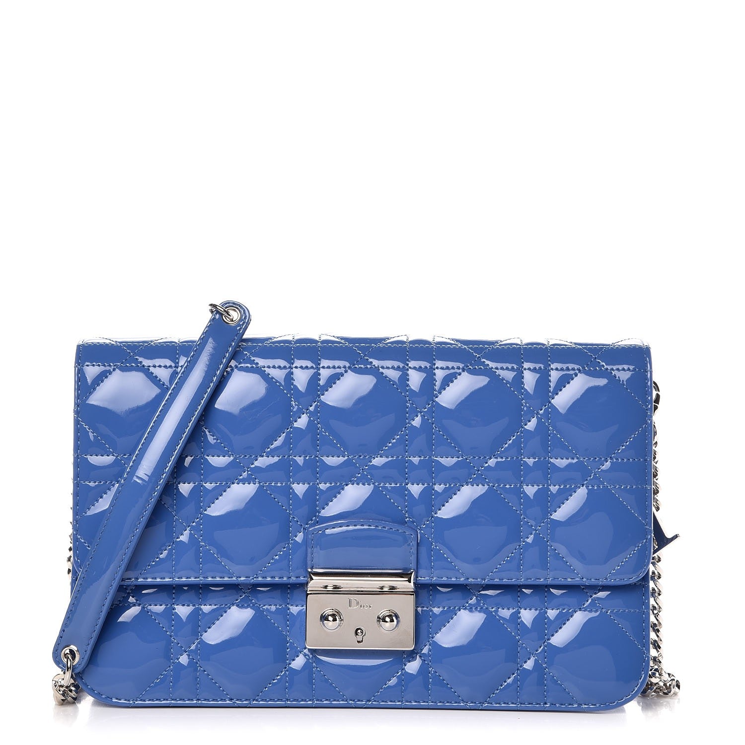 Christian Dior Patent Cannage Miss Dior Promenade Pouch Blue 1 of 7