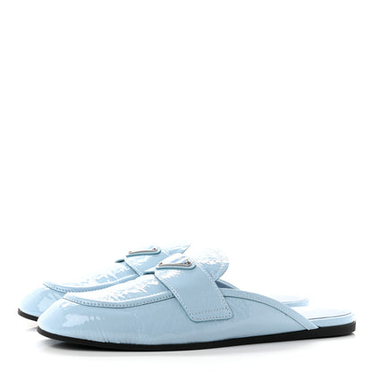 Prada Naplak Metal Triangle Logo 5mm Slippers Celeste 3 of 8