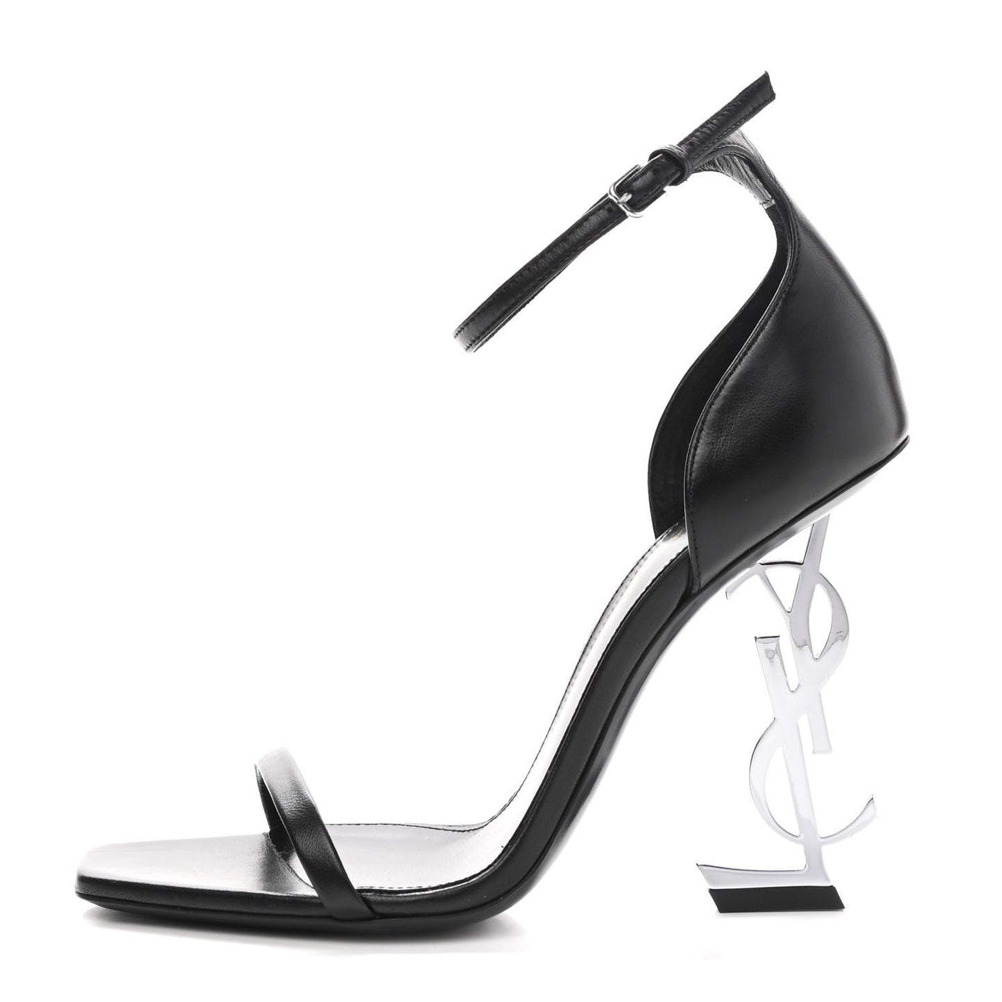 Calfskin Opyum 110 Sandals 36.5 Black Silver