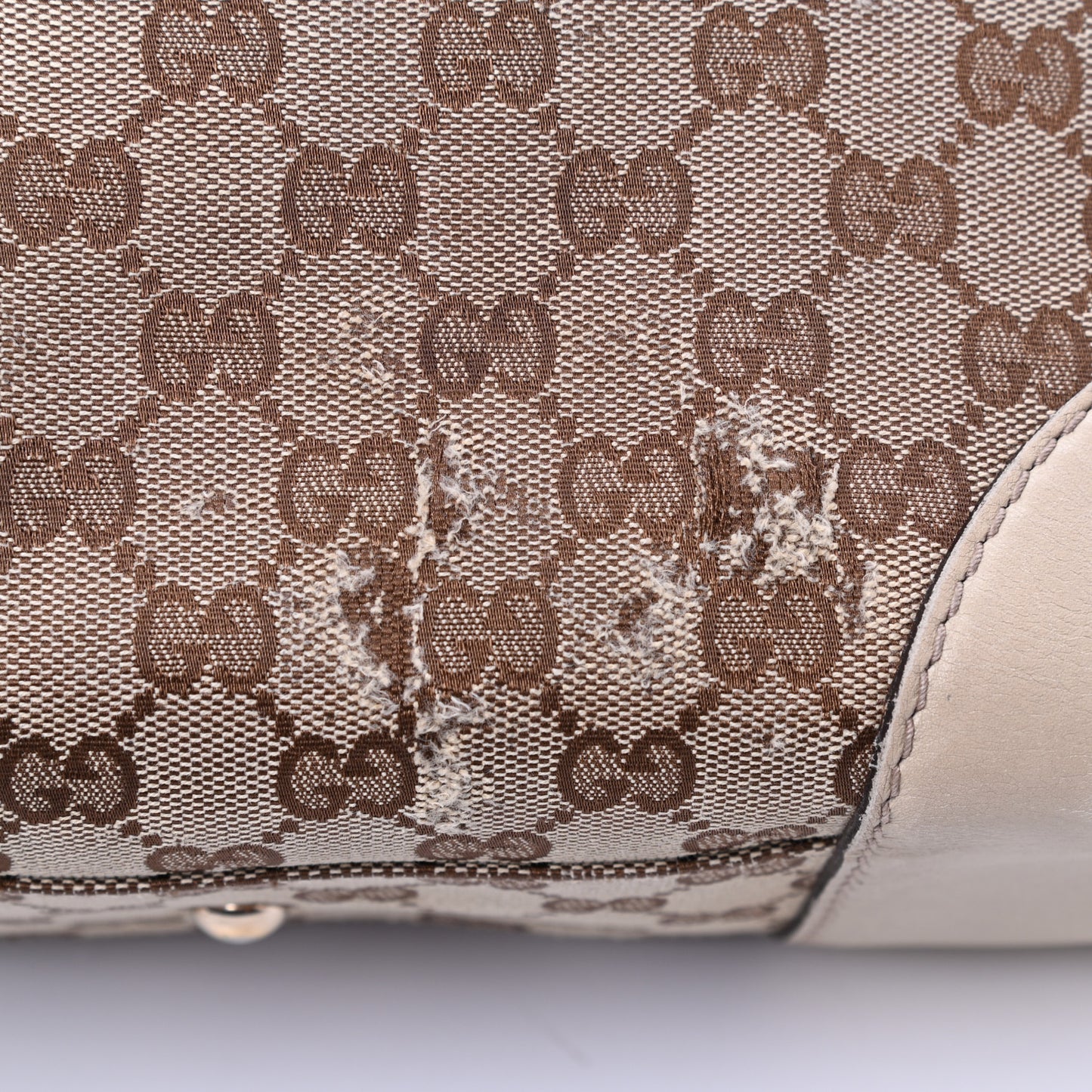 Monogram Web Medium Mayfair Tote Off White