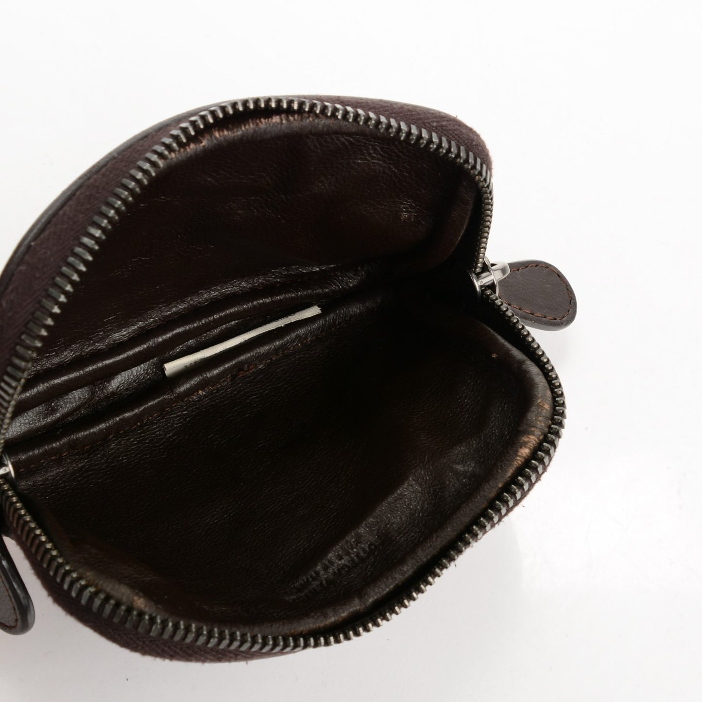 Nappa Intrecciato Small Zip Around Pouch Ebano