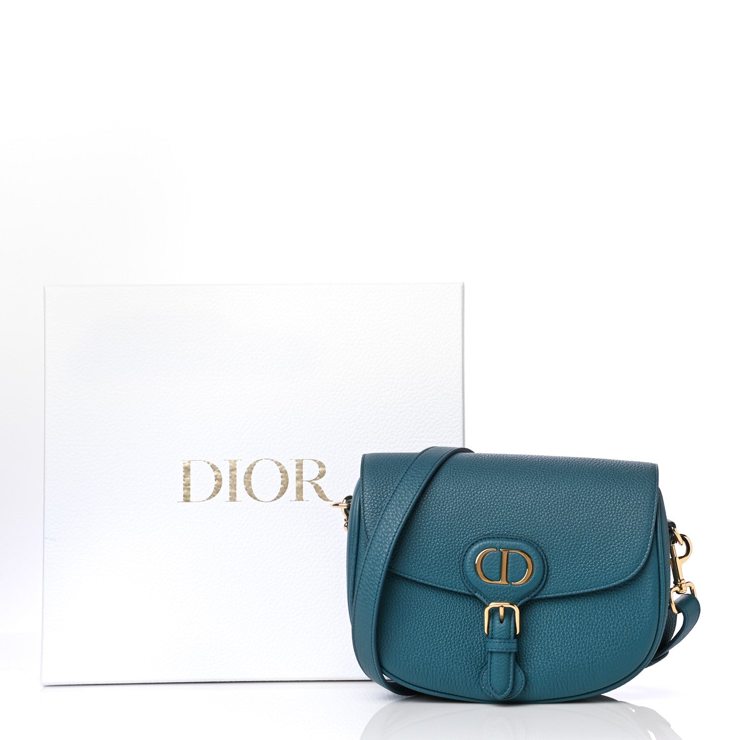 Christian Dior Grained Calfskin Medium Bobby Flap Steel Blue 7 of 7