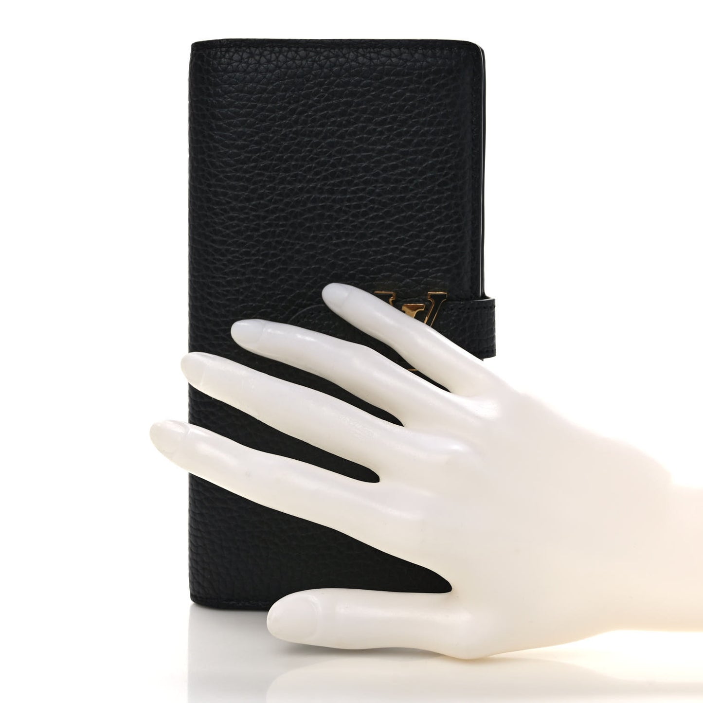 Taurillon LV Vertical Capucines Wallet Black Arizona