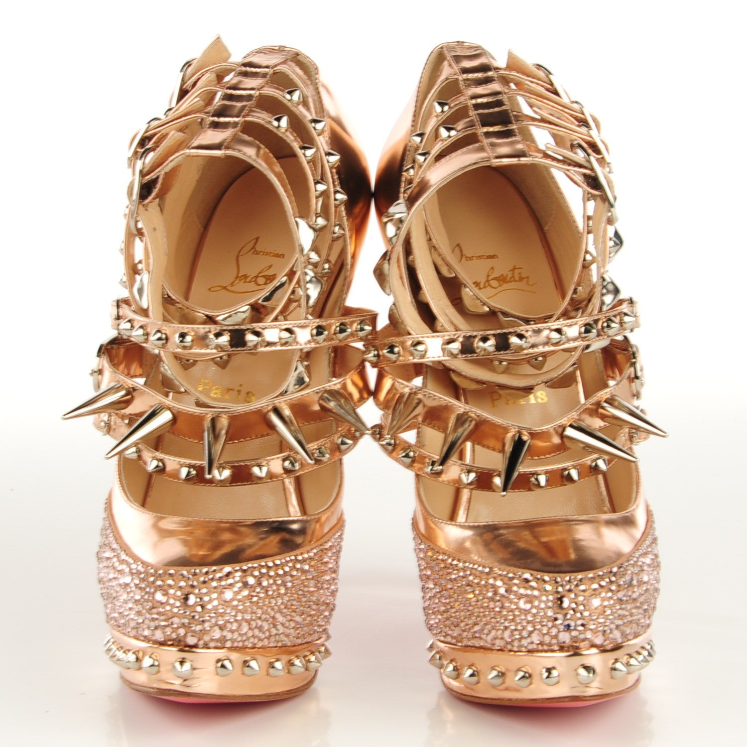 Christian Louboutin Patent Spiked Rodarte 140 Pumps 37.5 Rose Gold 2 of 7