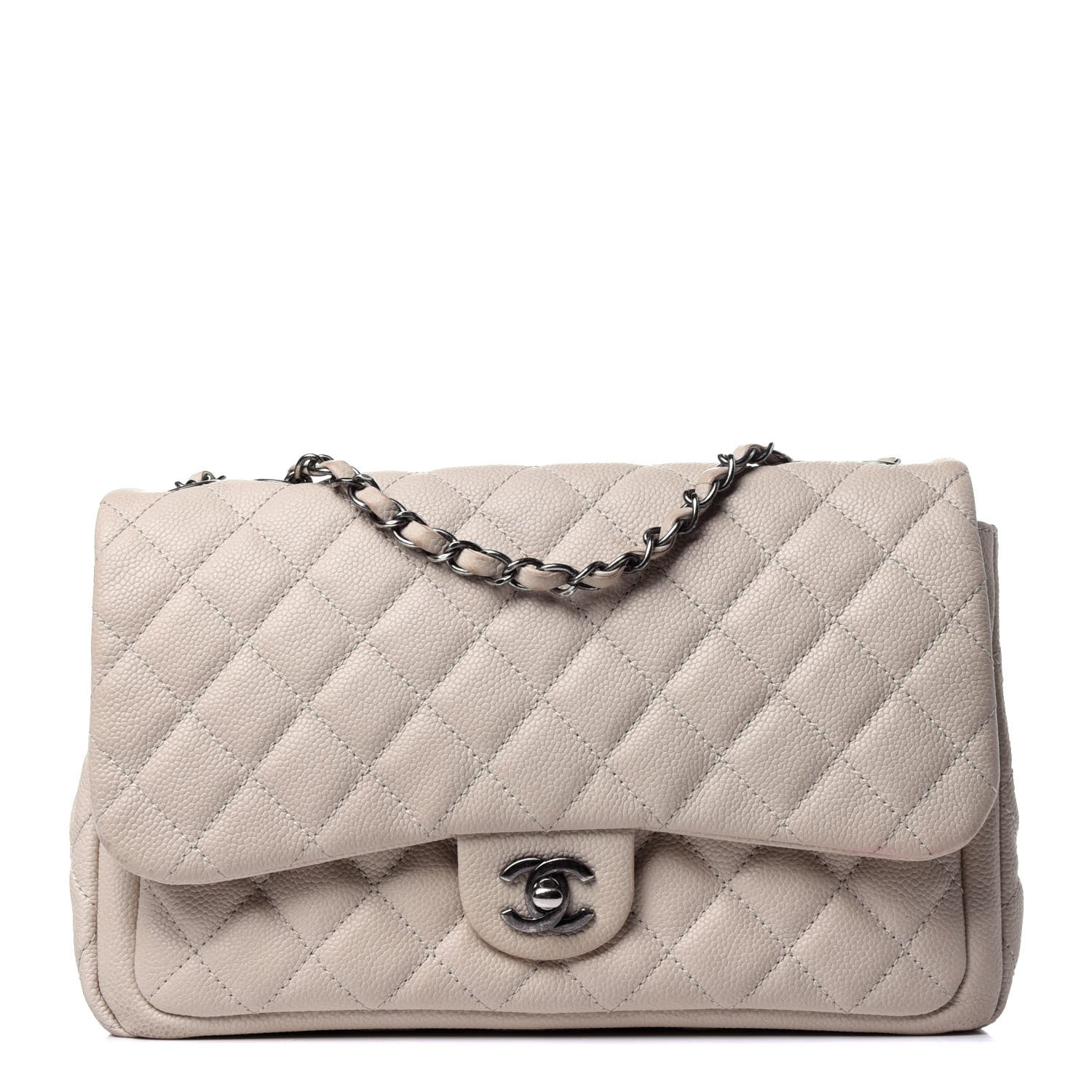 Chanel Caviar Quilted Large Now and Forever Flap Ivory 1 of 12
