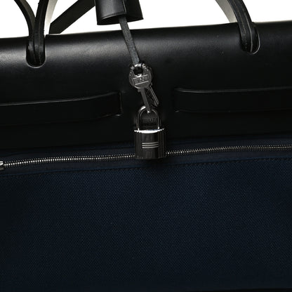 Hermes Toile Vache Hunter Herbag Zip PM 31 Bleu Marine Black 19 of 21