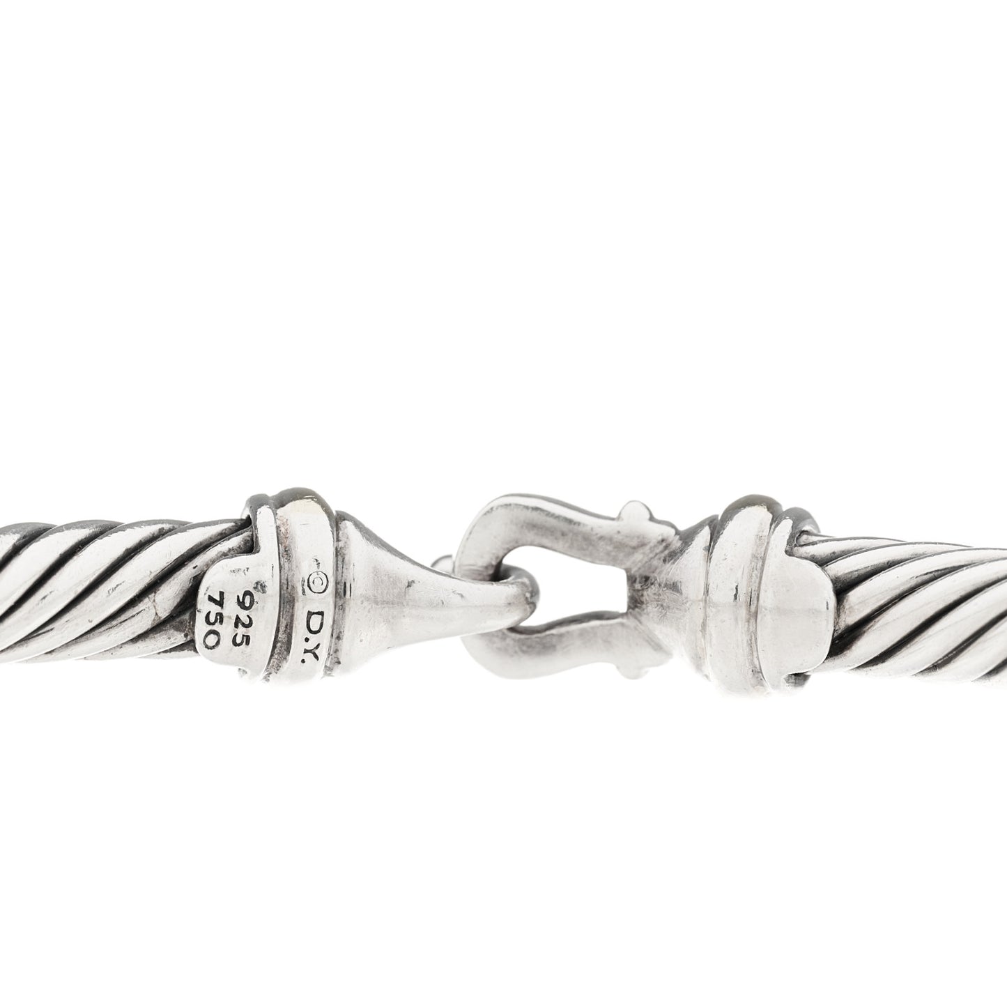 Sterling Silver 18K Yellow Gold 5mm Cable Classic Buckle Bracelet