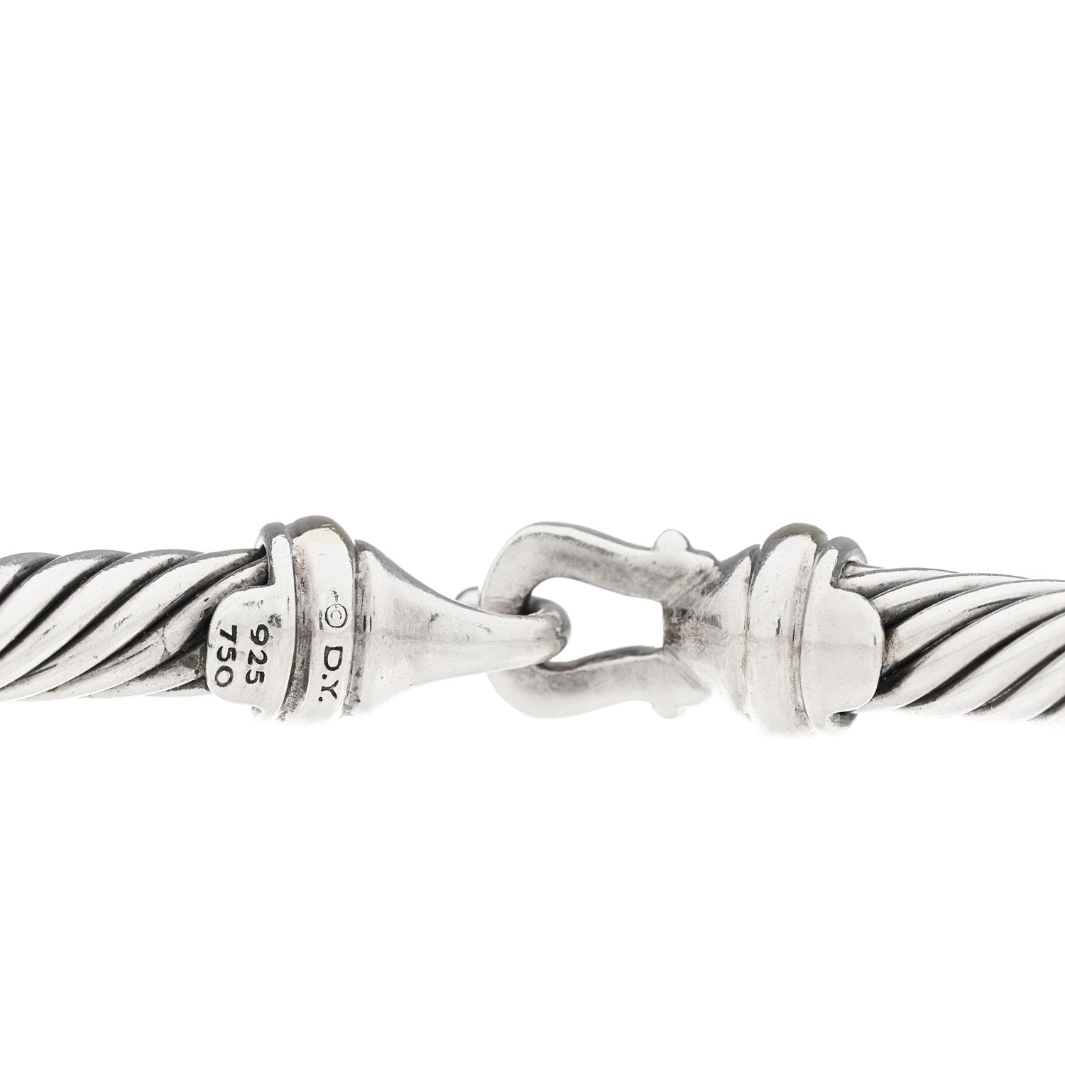 David Yurman Sterling Silver 18K Yellow Gold 5mm Cable Classic Buckle Bracelet 3 of 3