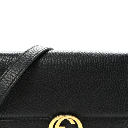 Gucci Dollar Calfskin Interlocking G Chain Wallet Black 7 of 9