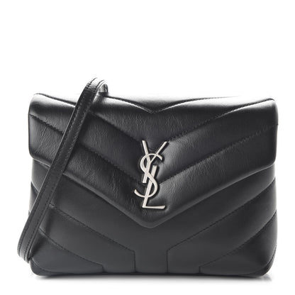 Saint Laurent Calfskin Y Quilted Monogram Toy Loulou Crossbody Bag Black 1 of 10