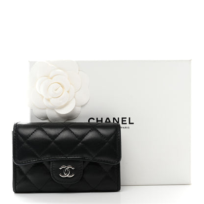 Chanel Lambskin Quilted Flap Card Holder Wallet Black 9 of 9