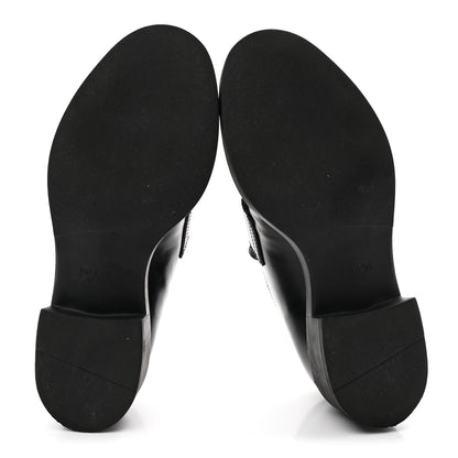 Prada Spazzolato Metal Triangle Logo 50mm Loafers 36.5 Black 6 of 9