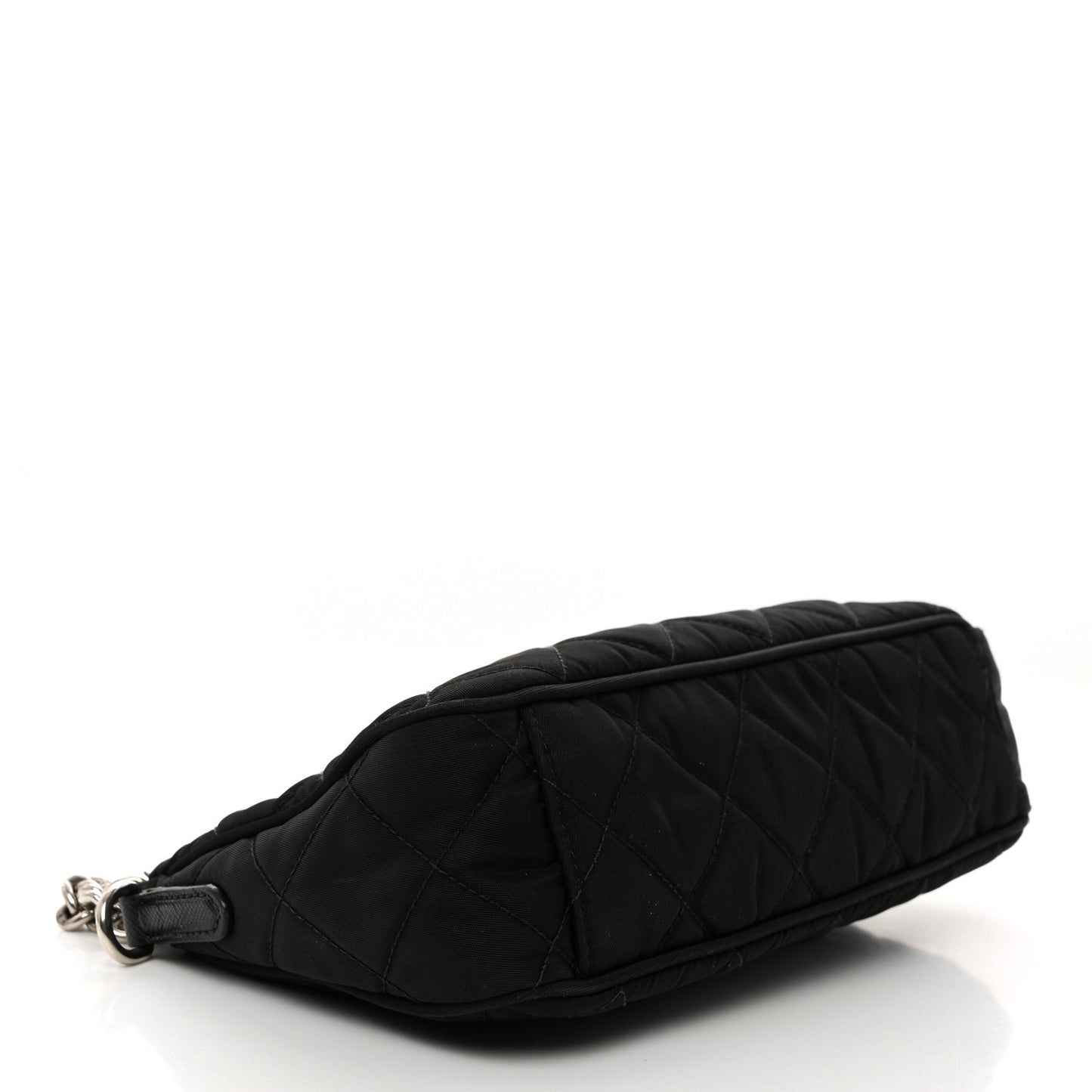 Nylon Tessuto Impuntu Quilted Crossbody Bag Black