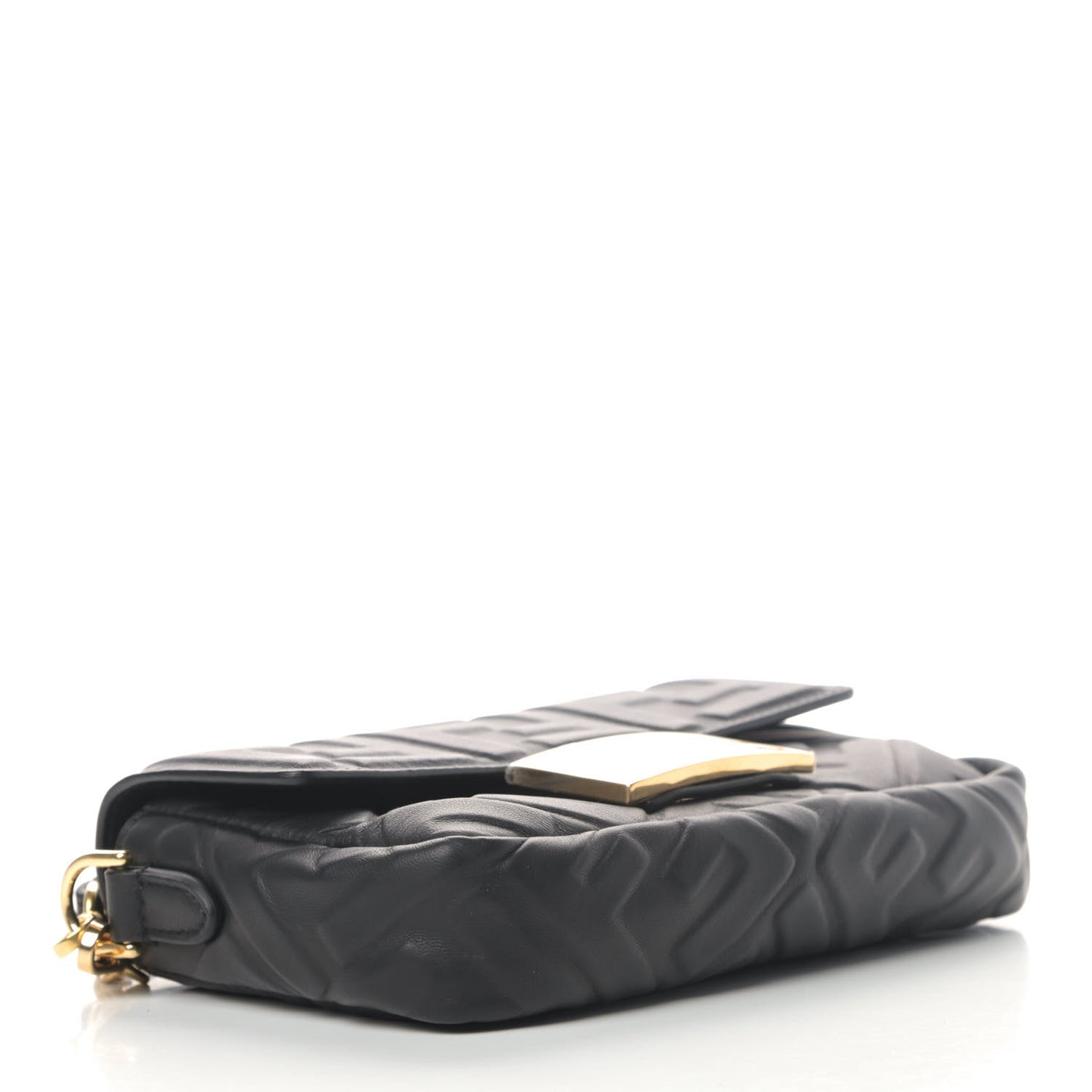 Nappa FF 1974 Embossed Mini Baguette Black