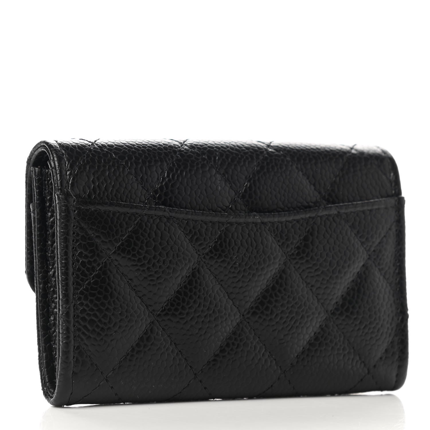 Chanel Caviar Quilted Flap Card Holder Wallet Black 3 of 9